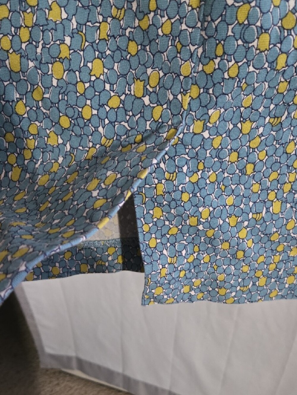 Talbots Teal Mini Skirt with Yellow Accents. - Picture 5 of 11